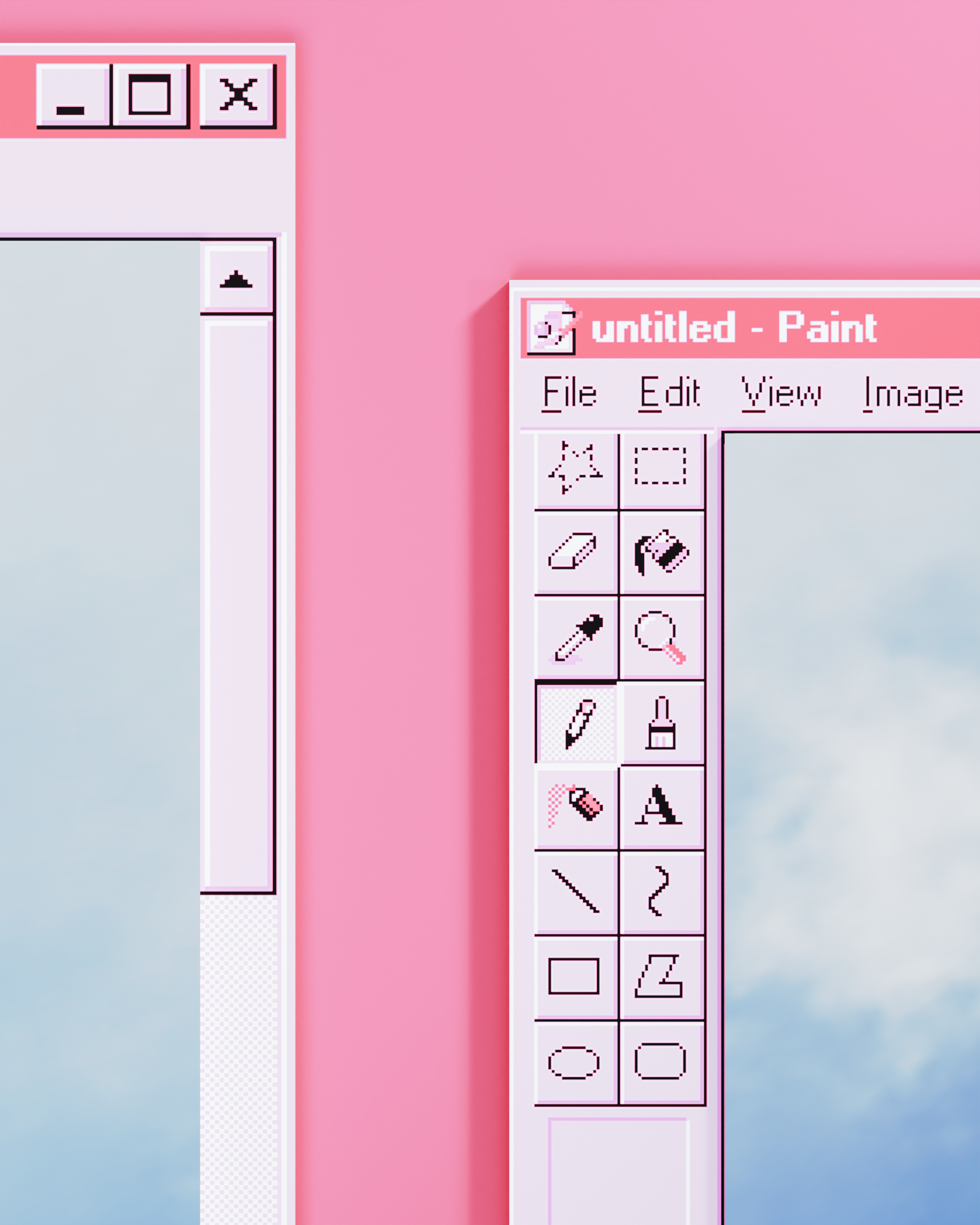 MS Paint mirror Pink